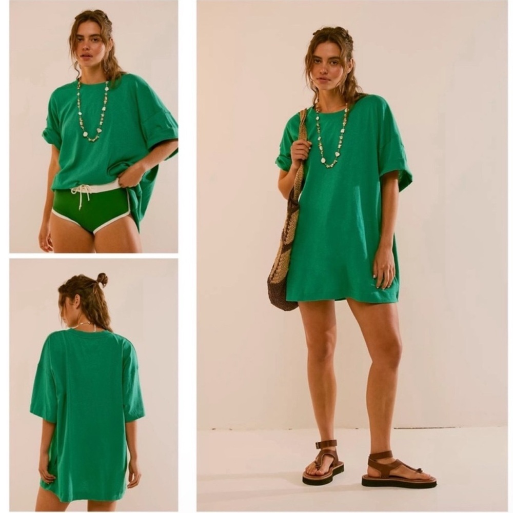 Free People Green Mini Dress Vibrant and Stylish
